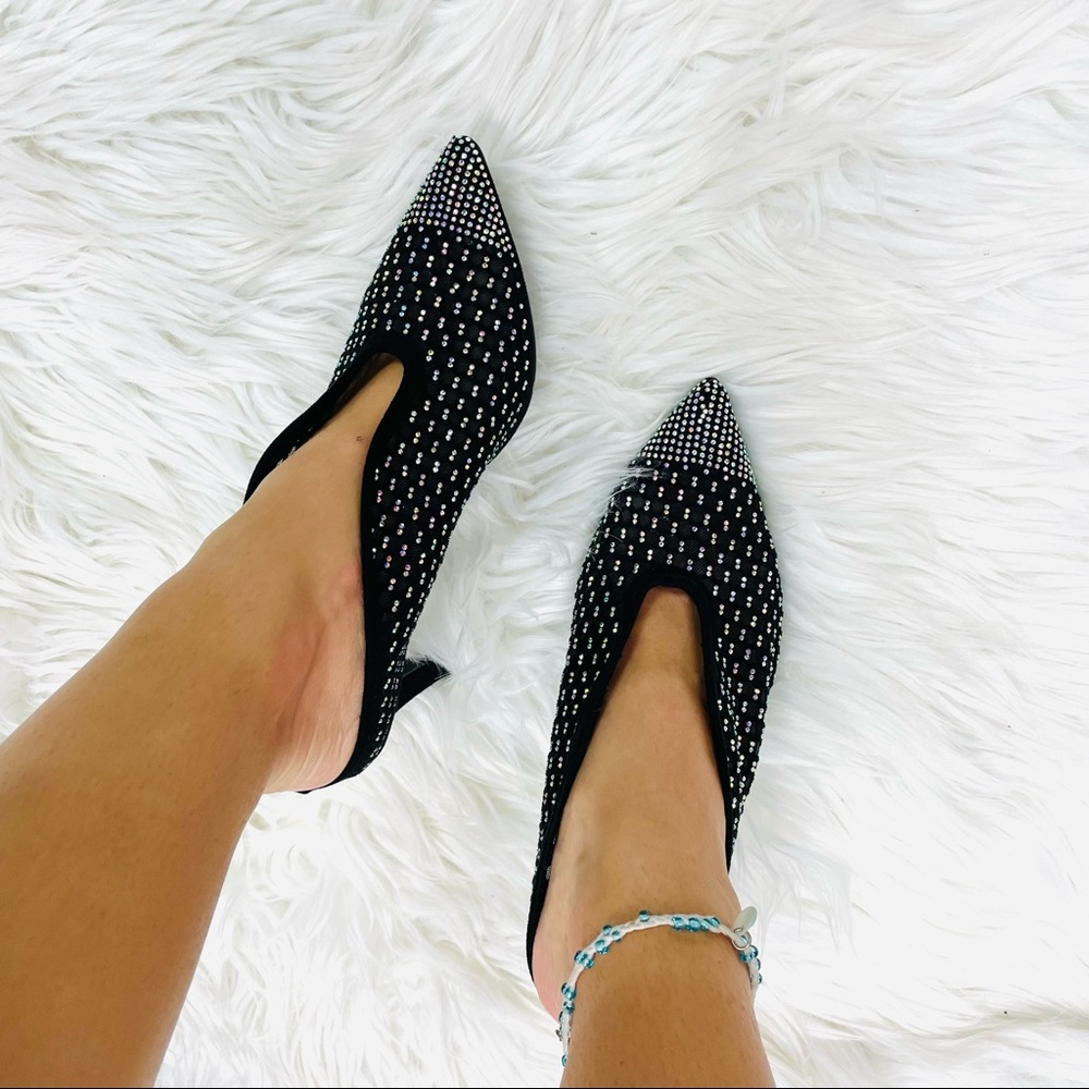 Black rhinestoned mesh heel - Picture 4 of 5